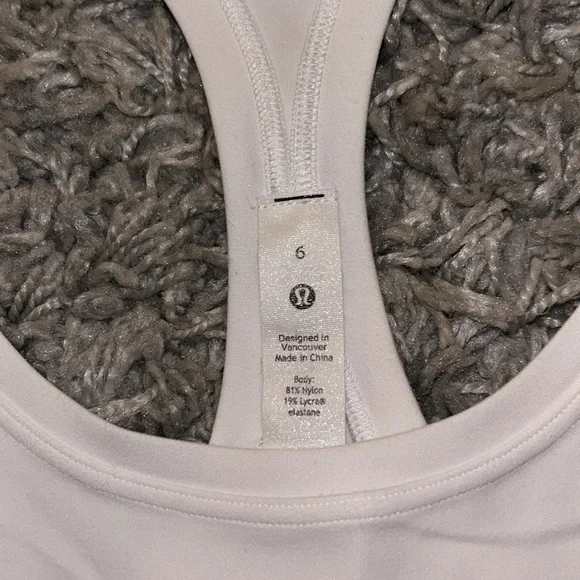 Lululemon White Racerback Fitted Tank 6 - Picture 2 of 3